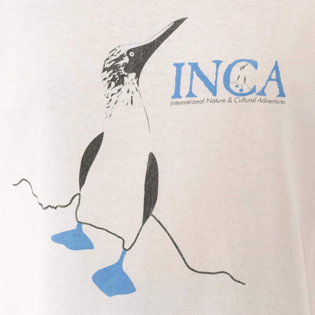 90s Hanes Blue Footed Booby INCA Wildlife Graphic Tee White Cotton Medium