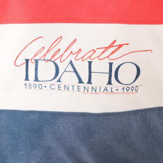 90s Rhoda Z Idaho Centennial Color Block Sweatshirt Red Navy Crewneck Medium
