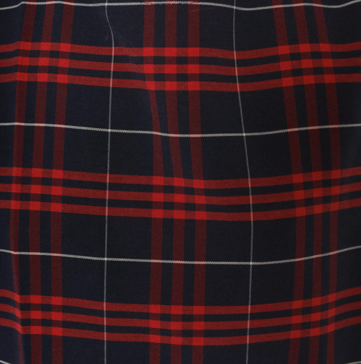 80s Fontaine Apparel Navy Red Tartan Plaid Drop Waist Dress Cotton Medium M