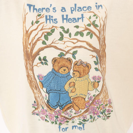 90s Basic Editions Teddy Bear Turtleneck Sweatshirt Cream Floral Large L