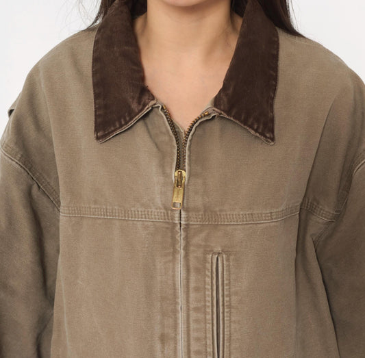 2000s Carhartt Duck Canvas Chore Coat Tan Brown Lined XXL