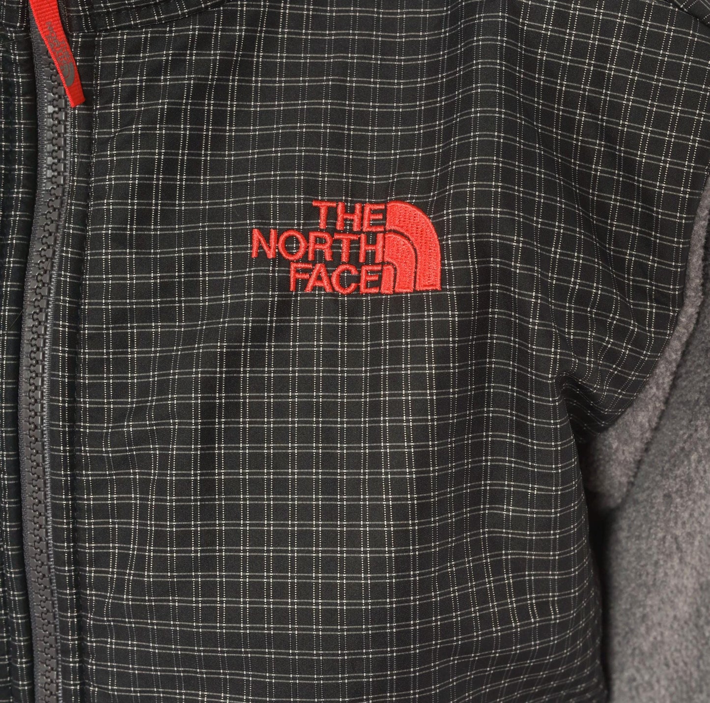 The North Face Denali Hooded Fleece Jacket Grey Nylon 2000s Medium