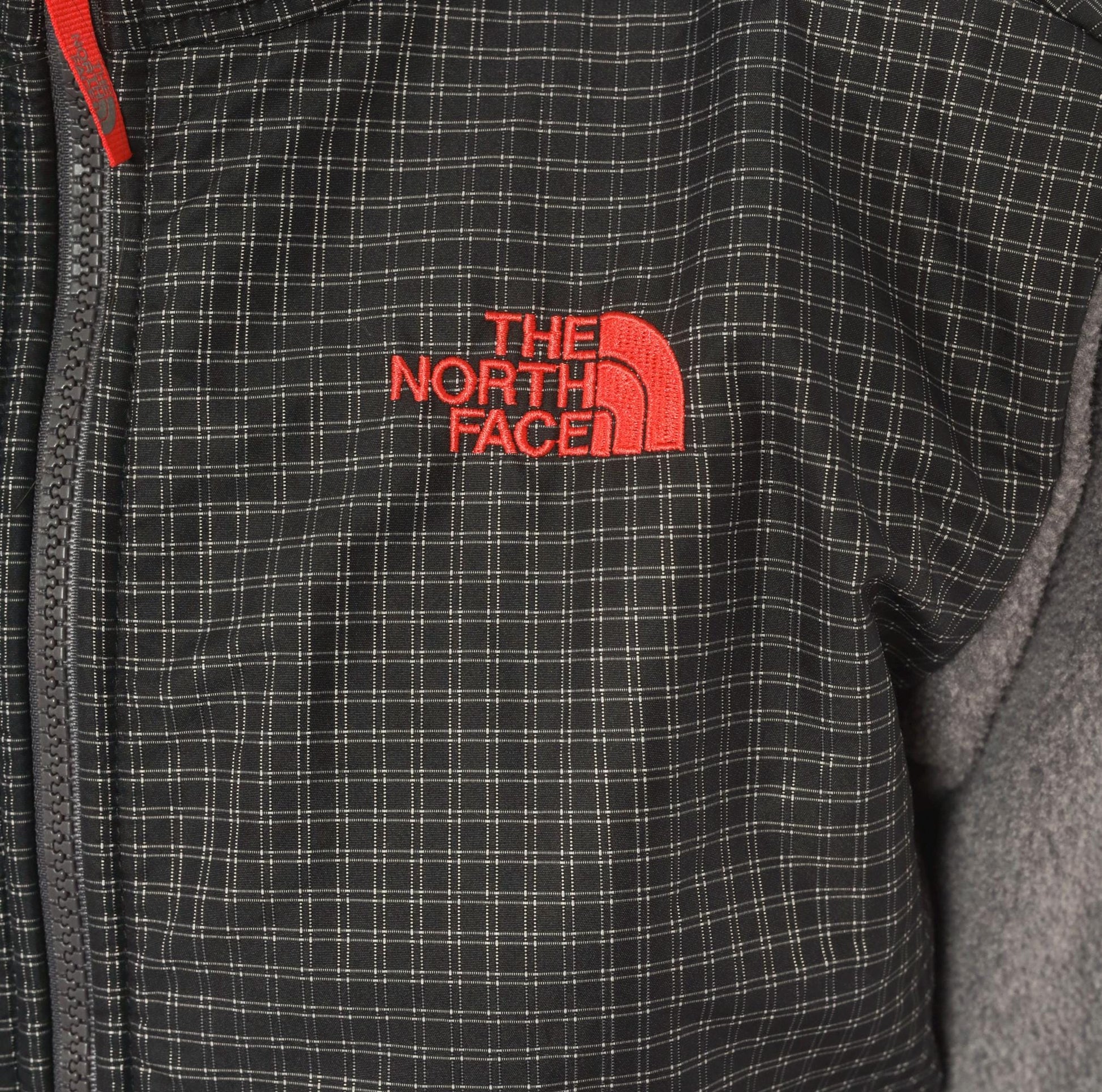 The North Face Denali Hooded Fleece Jacket Grey Nylon 2000s Medium
