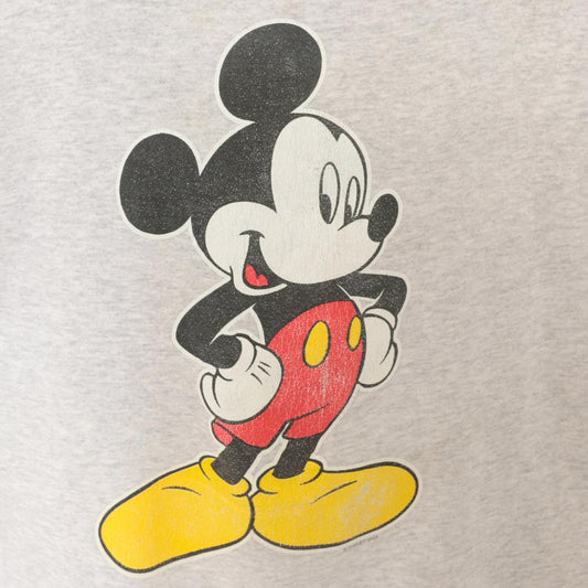 90s Mickey Mouse Sweatshirt Grey Heather Graphic Crewneck Cotton Extra Large XL