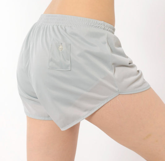 80s Grey Running Shorts Dolphin Hem High Split Athletic Small Medium