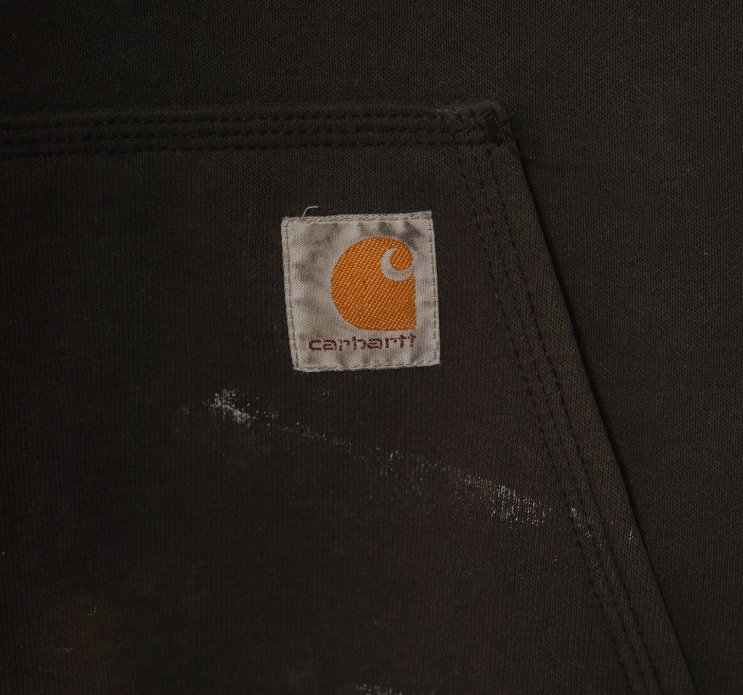 Y2K Carhartt Full Zip Hooded Sweatshirt Dark Brown Distressed XL