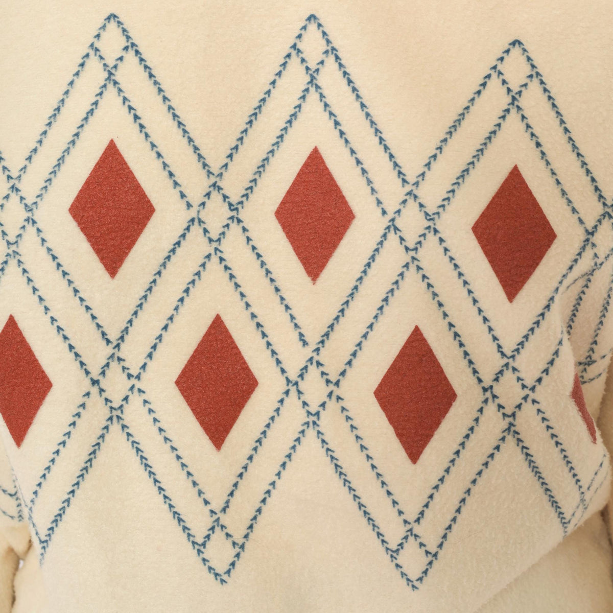 70s Windjammer Argyle V-Neck Pullover Sweatshirt Cream Burgundy Medium M