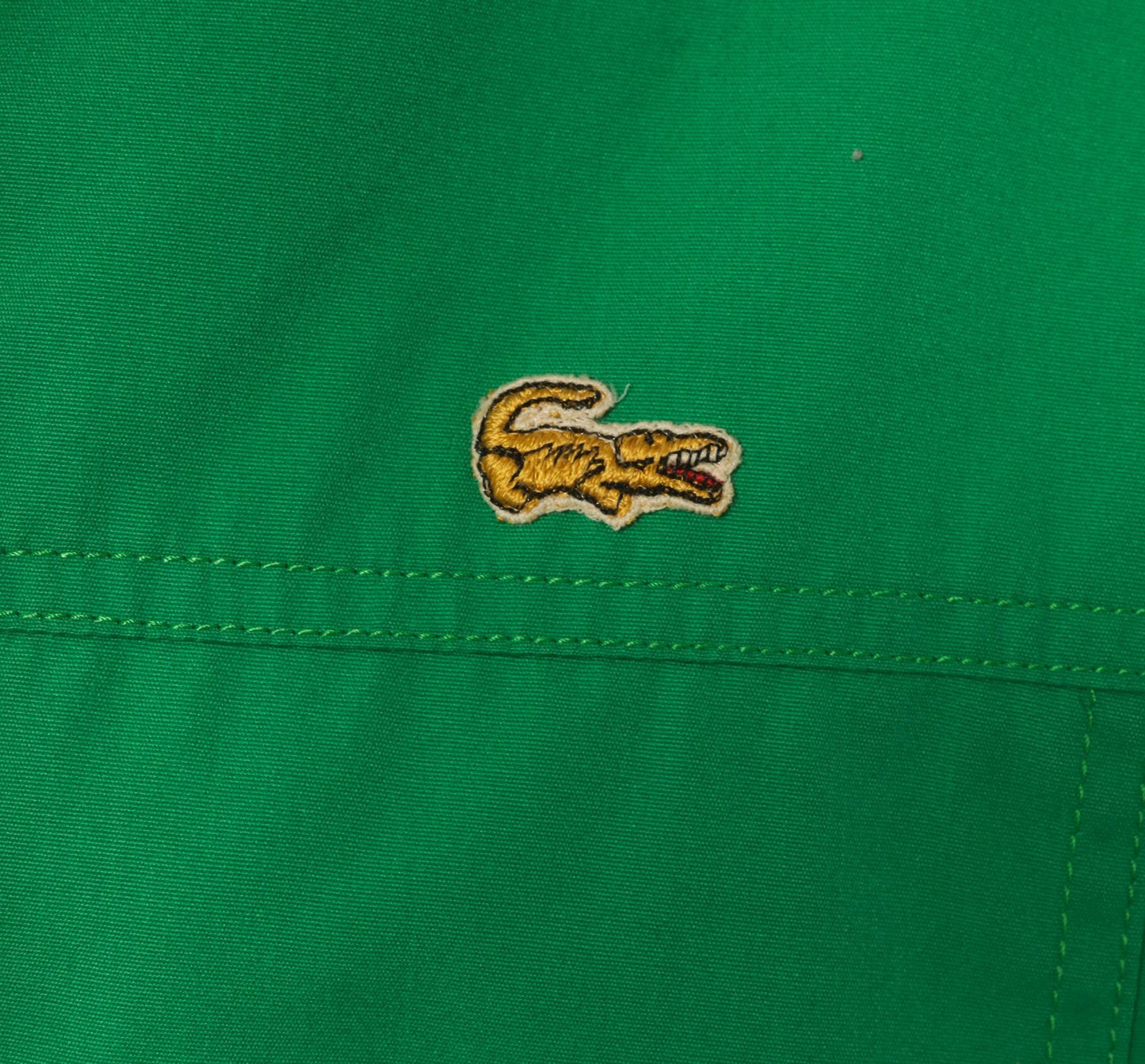 70s Alligator Green Zip Front Windbreaker Cotton Jacket Medium