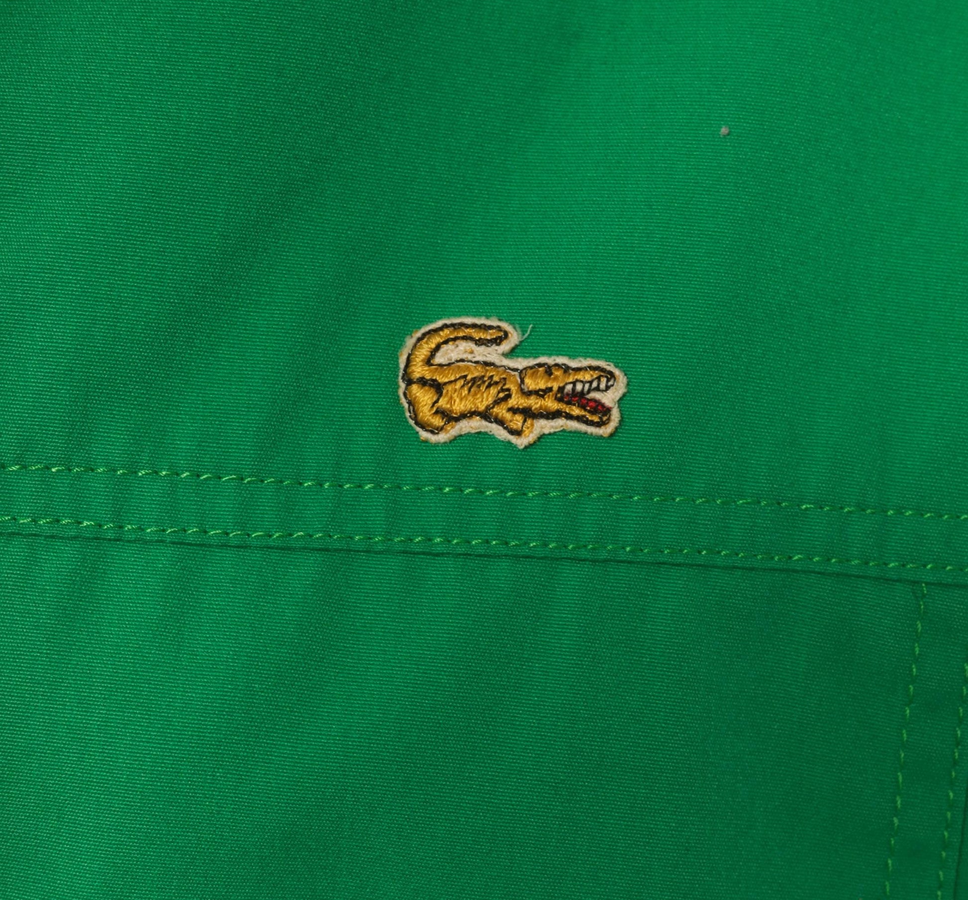70s Alligator Green Zip Front Windbreaker Cotton Jacket Medium