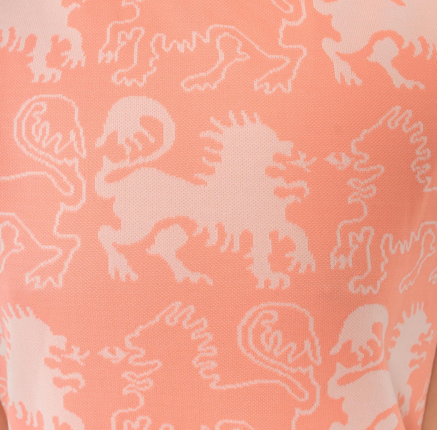 70s Lion Jacquard Knit Dress Peach Sleeveless A-Line Mini Medium