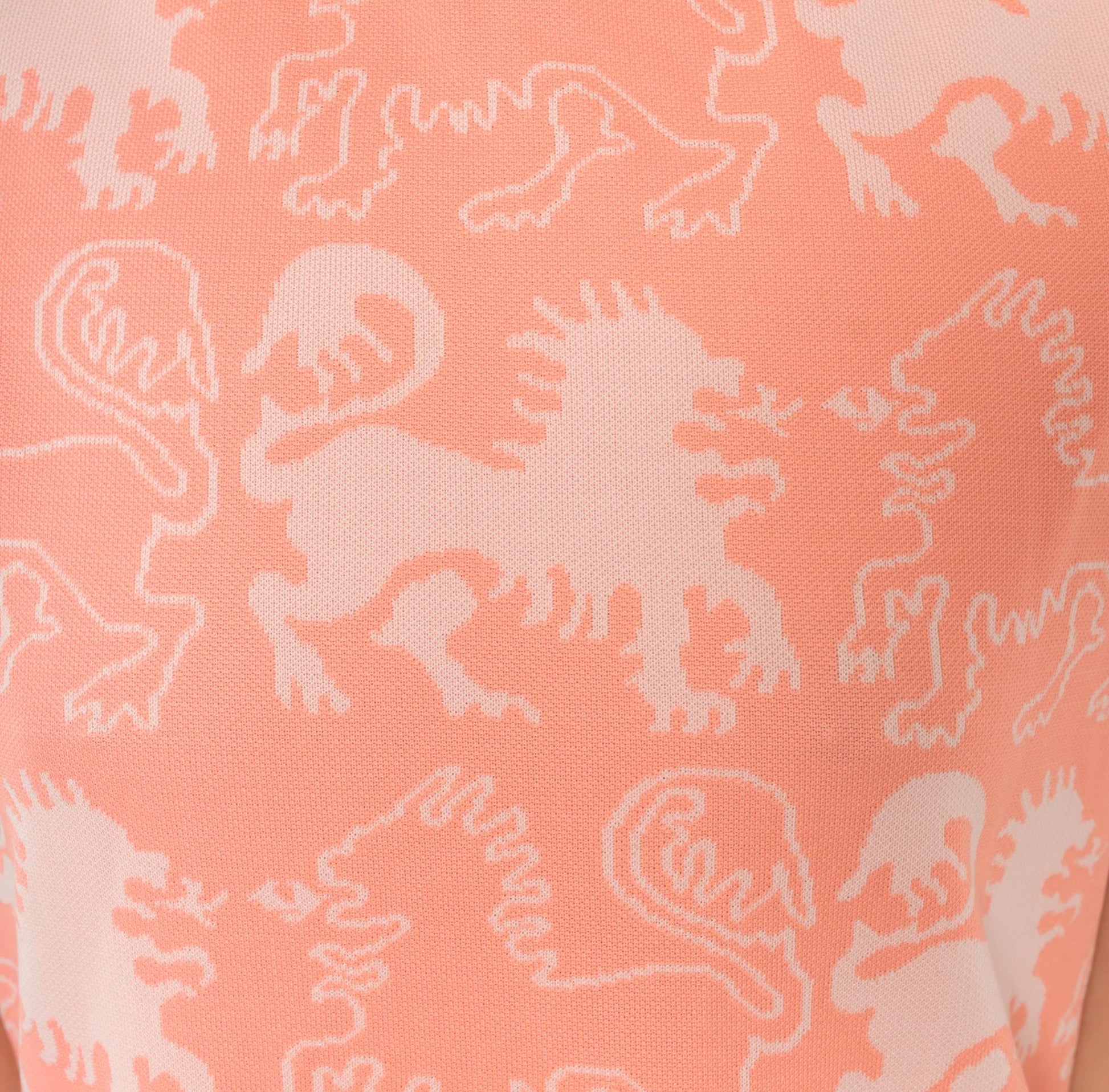 70s Lion Jacquard Knit Dress Peach Sleeveless A-Line Mini Medium