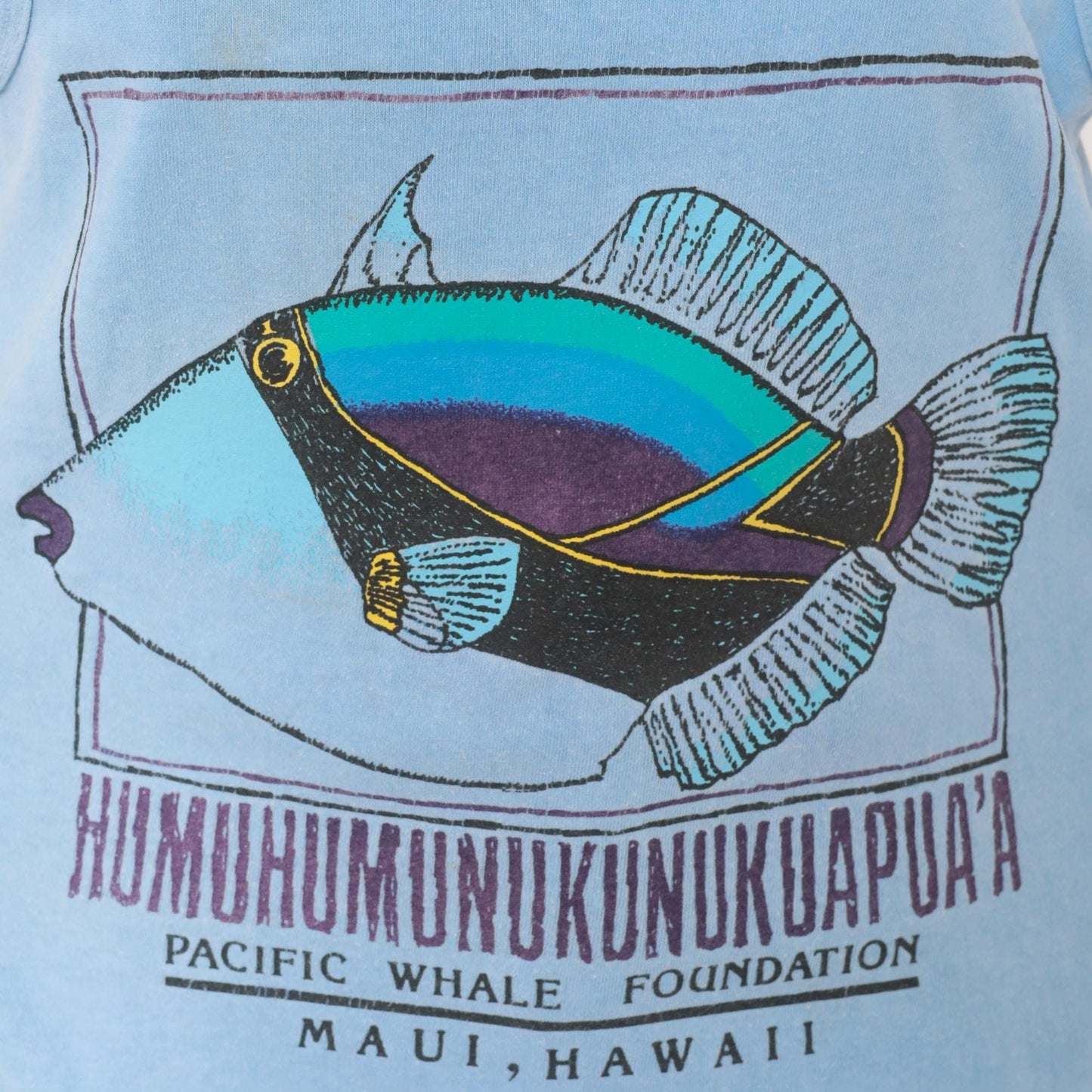 90s Fruit of the Loom Humuhumunukunukuapua'a Tank Top Light Blue Small