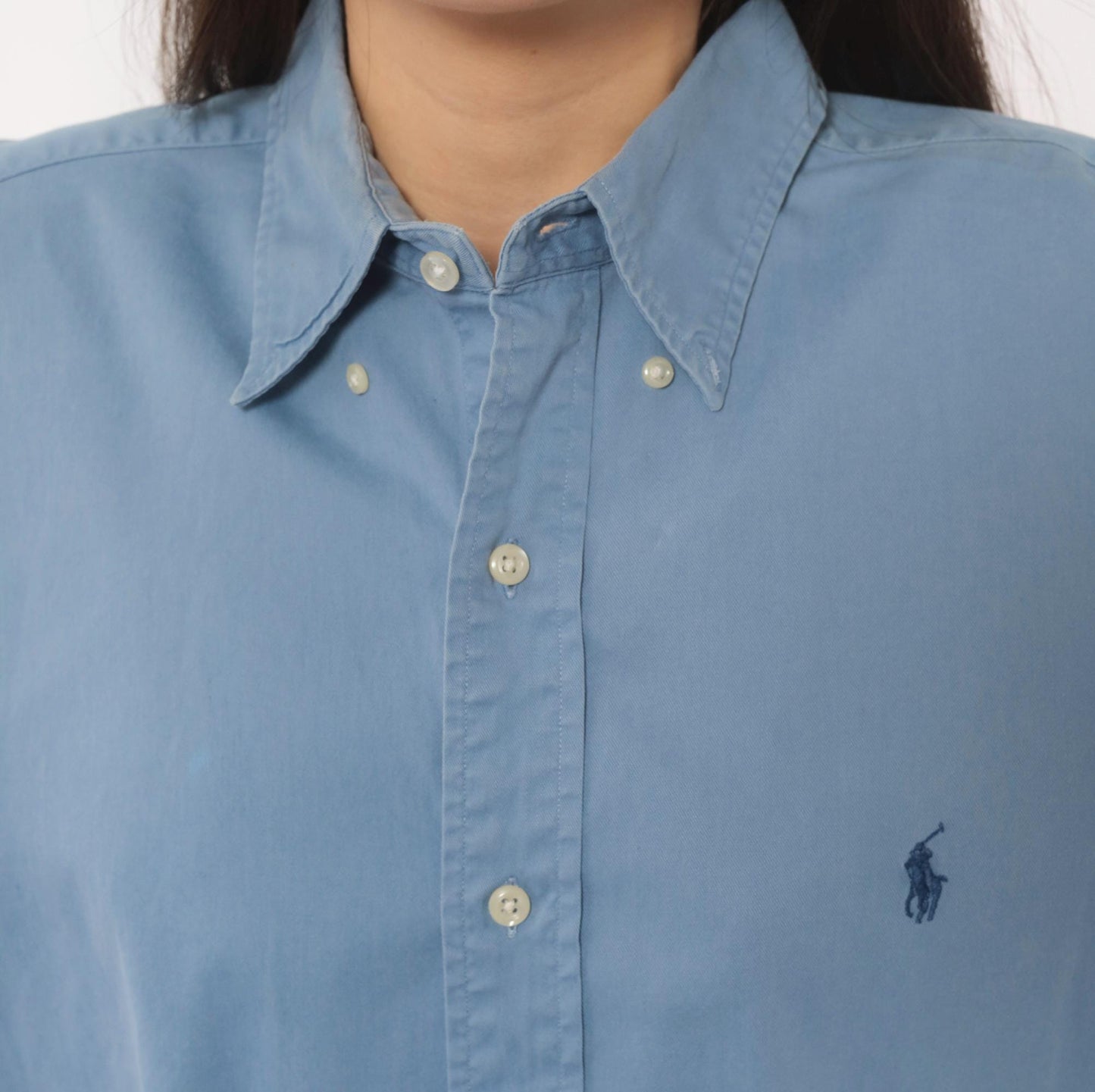 90s Ralph Lauren Powder Blue Cotton Oxford Button-Down Shirt Extra Large XL