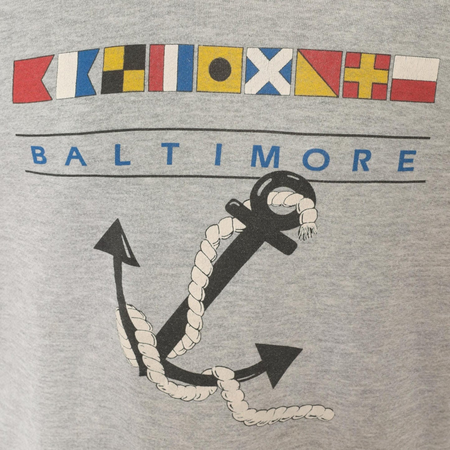 90s Fruit Of The Loom Baltimore Nautical Anchor Sweatshirt Grey Heather Extra Large