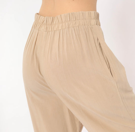 90s Robbie Sport Pleated Trousers Tan High Waist Tapered Medium M