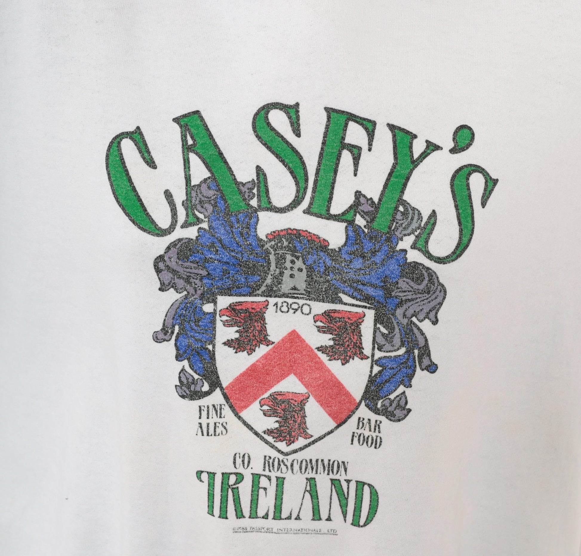 80s Healthknit Casey's Pub Ireland Crewneck Sweatshirt Green Crest Extra Large