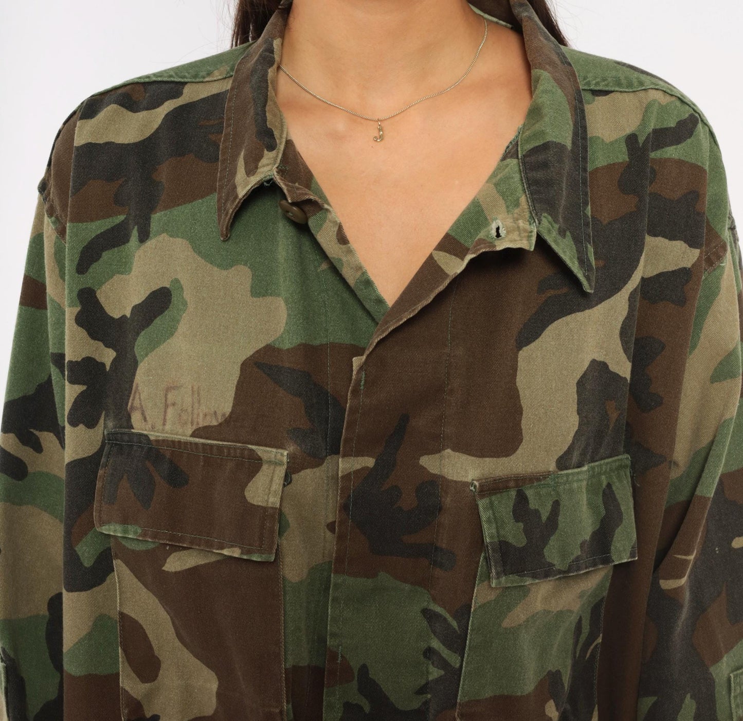 90s Propper Woodland Camo BDU Shirt Jacket Olive Brown Utility Extra Large XL