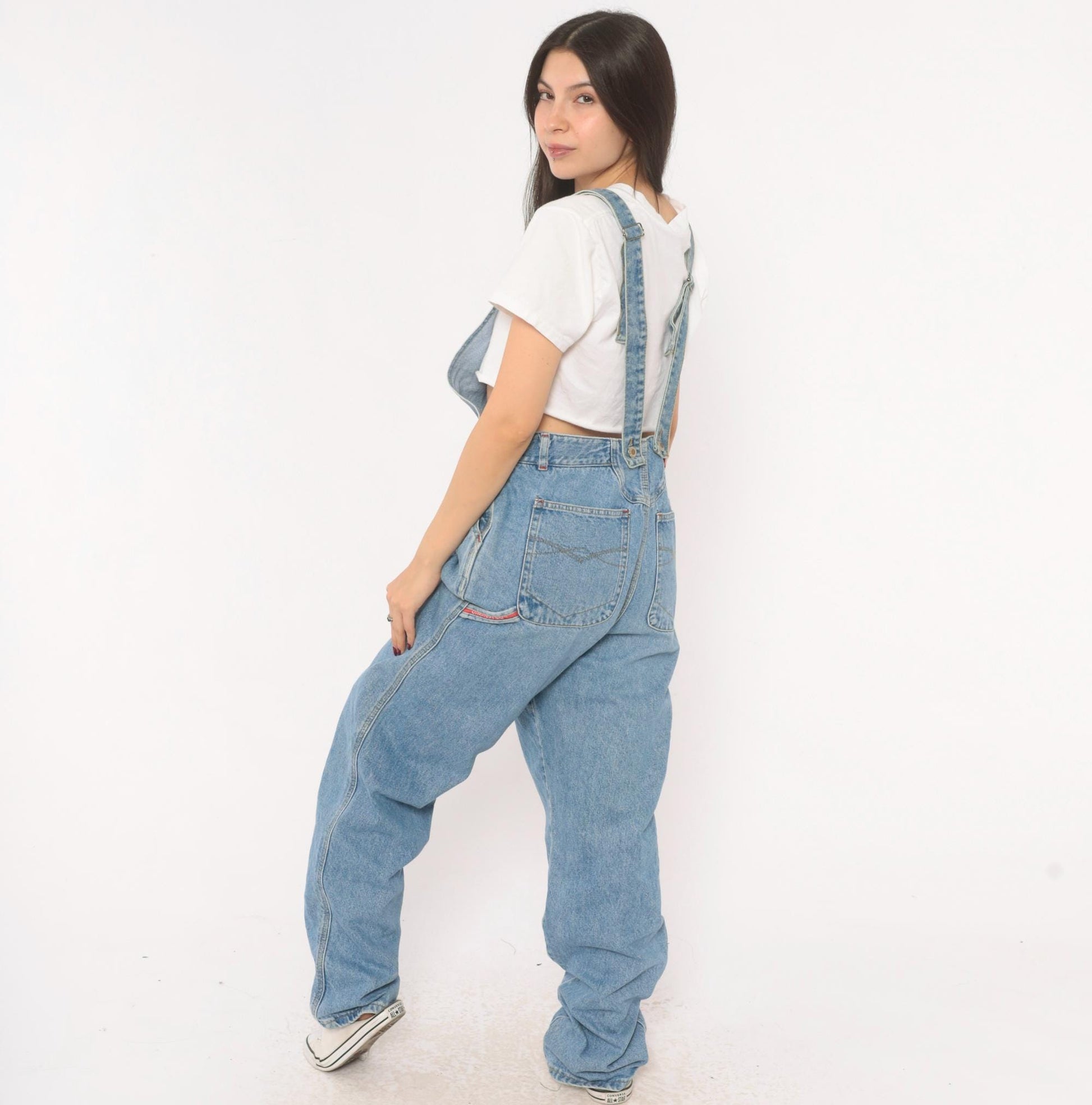 90s Union Bay Denim Overalls Light Wash Bib Front Cotton Medium