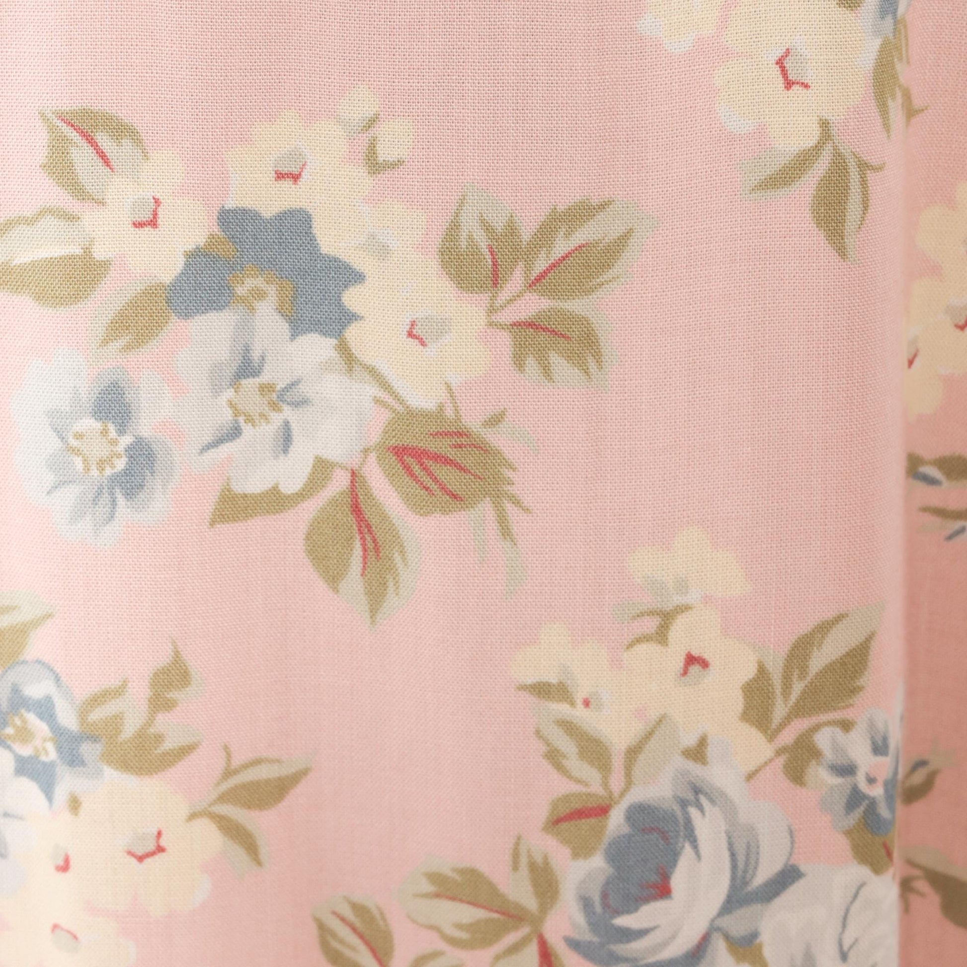 90s Russ Petites Floral Pleated Skirt Pink Rose Blue Cotton A-Line Medium