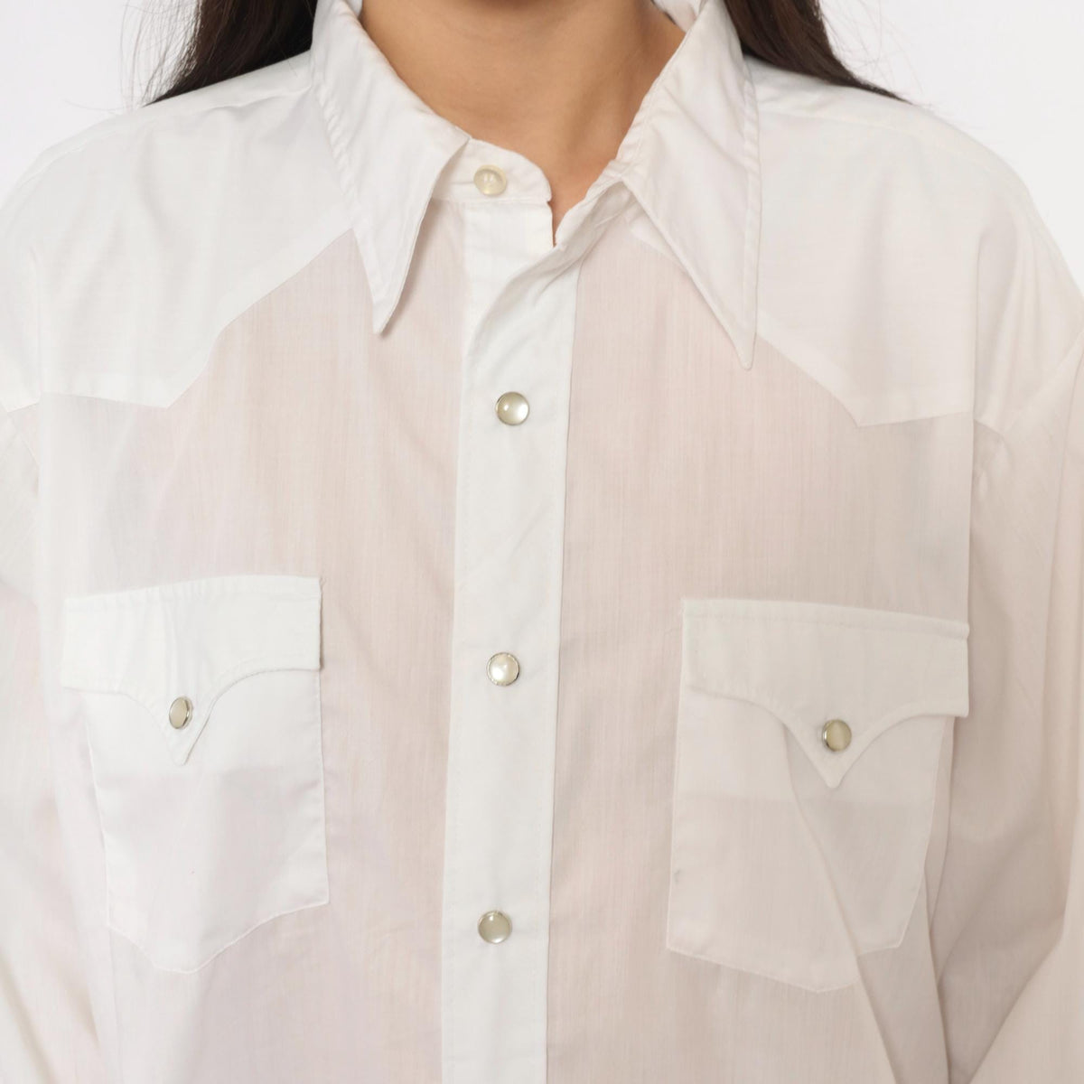 90s H Bar C Western Snap Shirt Pearl Button White Cotton Mens Large