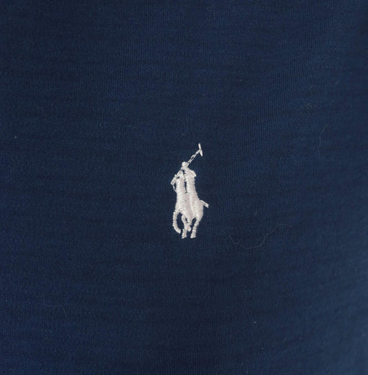 90s Ralph Lauren Polo Navy Cotton Short Sleeve V-Neck Shirt White Logo Extra Small XS