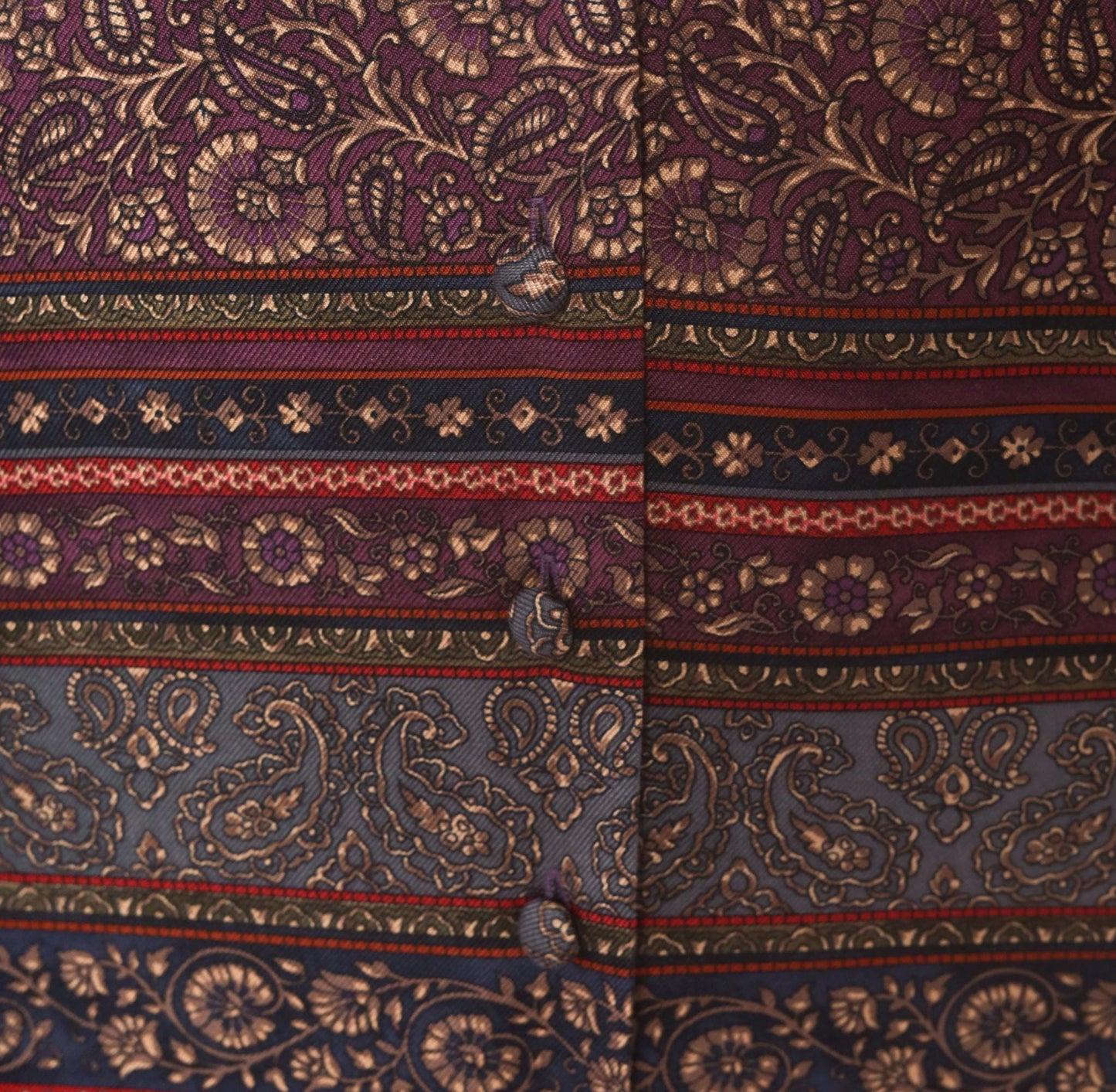 90s Talbots Paisley Silk Vest V-Neck Plum Navy Jacquard Medium M