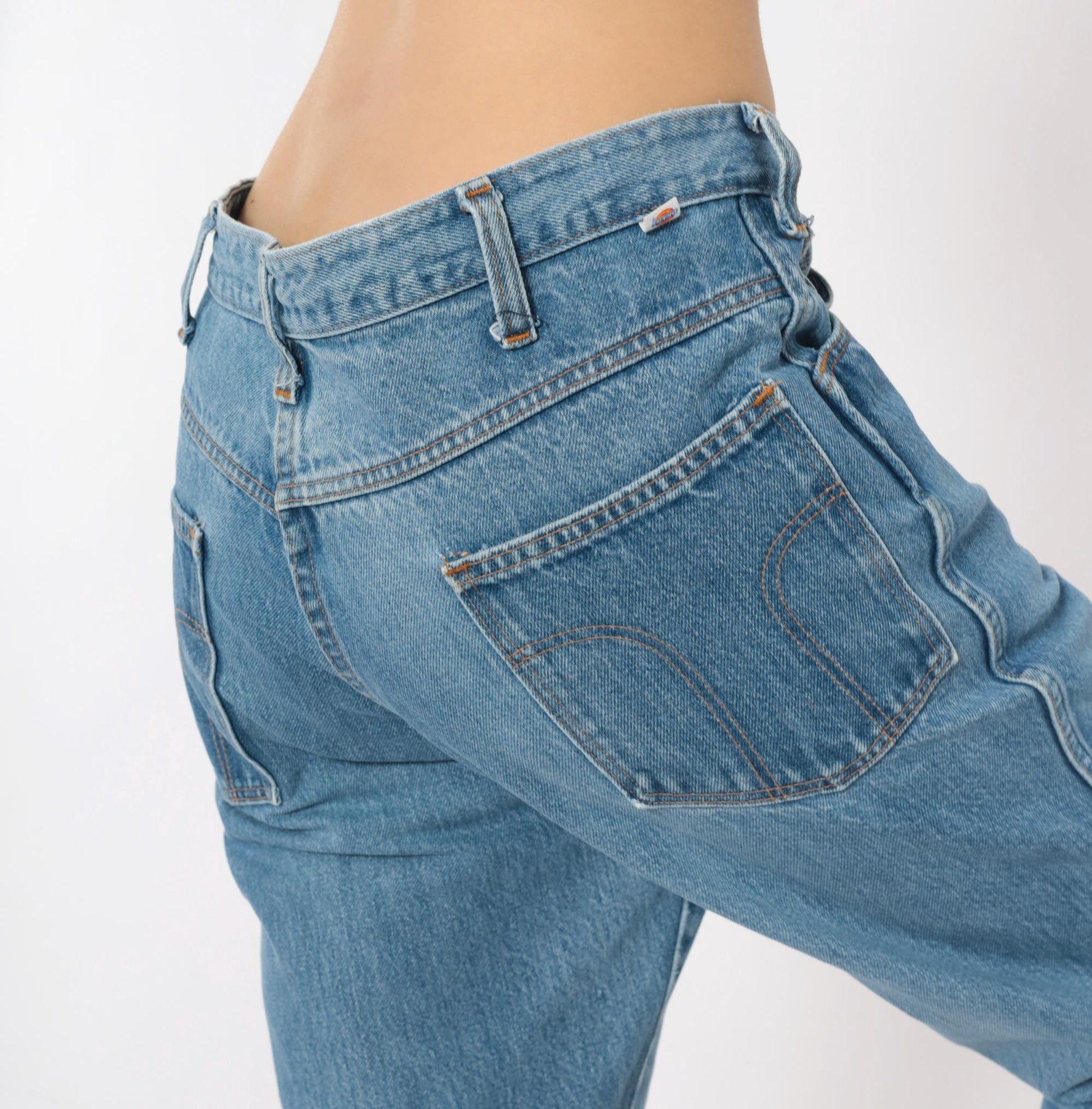 90s Dickies Light Stonewash Jeans High Rise Straight Leg Blue Cotton 34x31