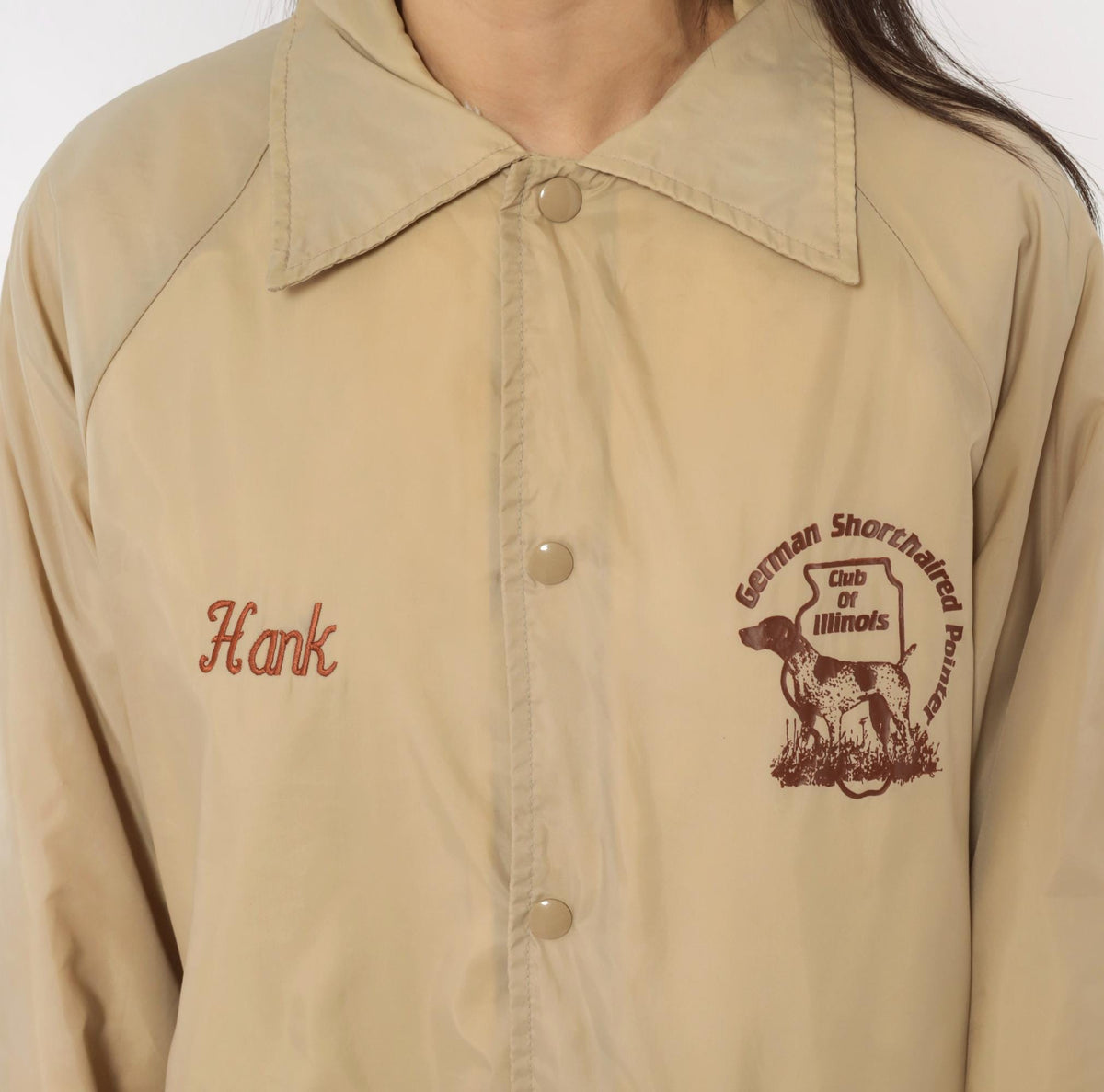 80s Auburn Sportswear Coach Jacket Tan Pointer Club Embroidered Hank Medium