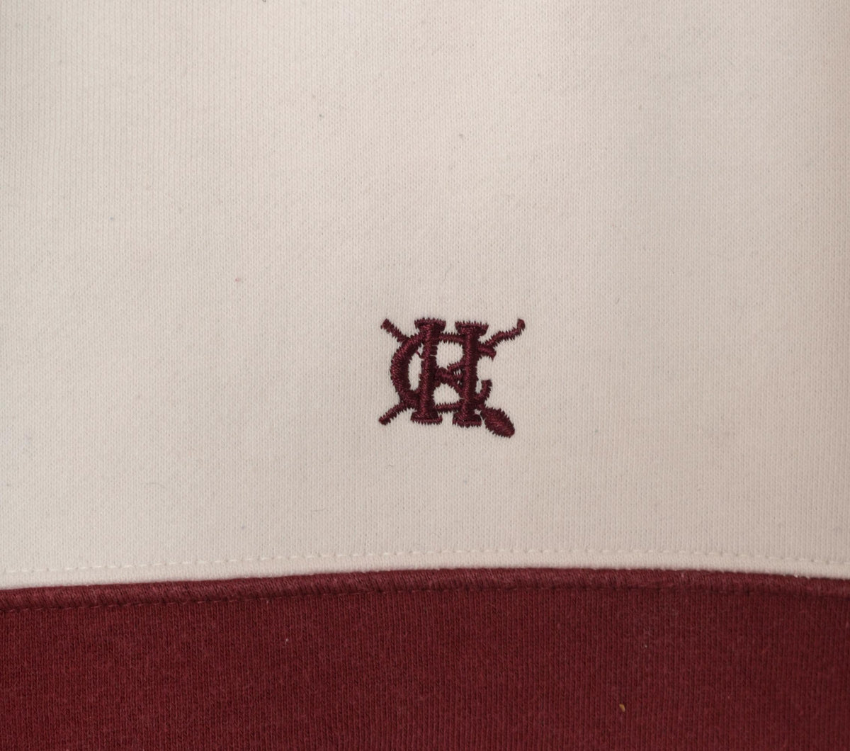 90s Hunt Club Color Block Sweatshirt Cream Burgundy Navy Crewneck Large L