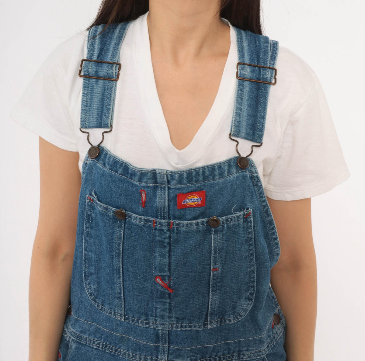Y2K Dickies Denim Bib Overalls Blue Jean Medium Unisex Workwear