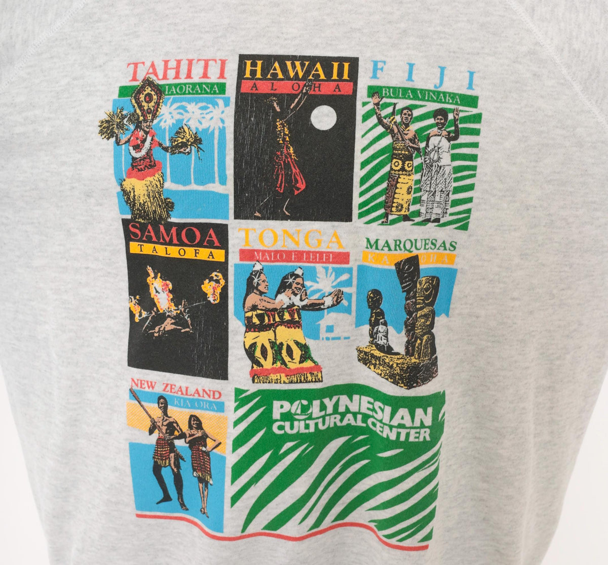 90s Polynesian Cultural Center Sweatshirt Grey Raglan Graphic Extra Large XL