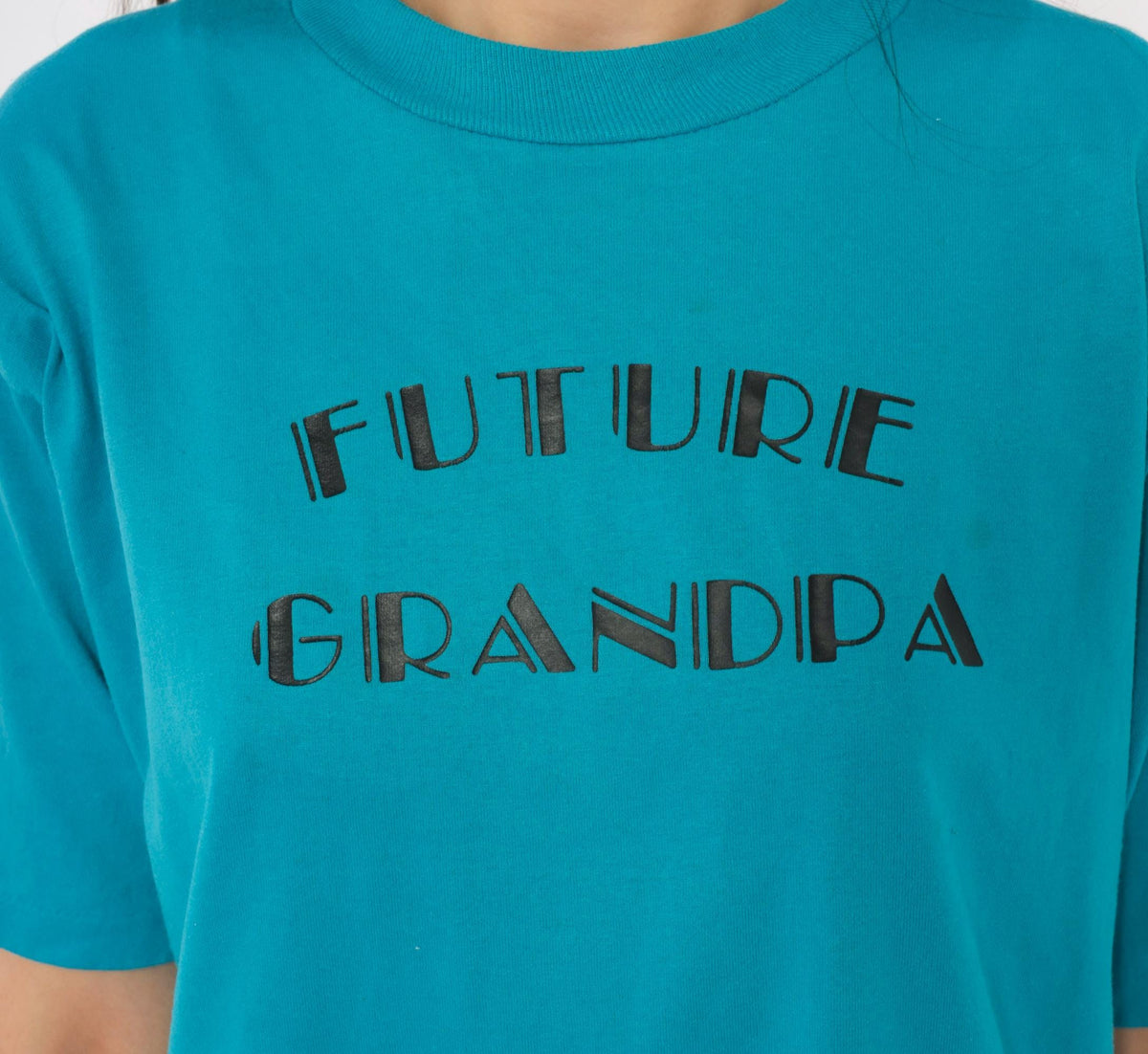90s Jerzees Future Grandpa Graphic Tee Teal Cotton Large L