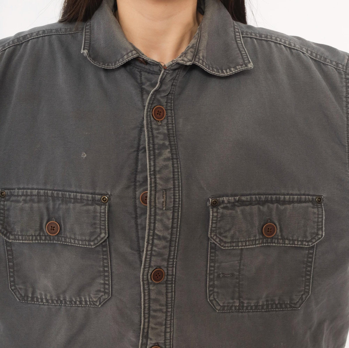 Y2K Outdoor Life Grey Cotton Shirt Jacket Gorpcore Medium M