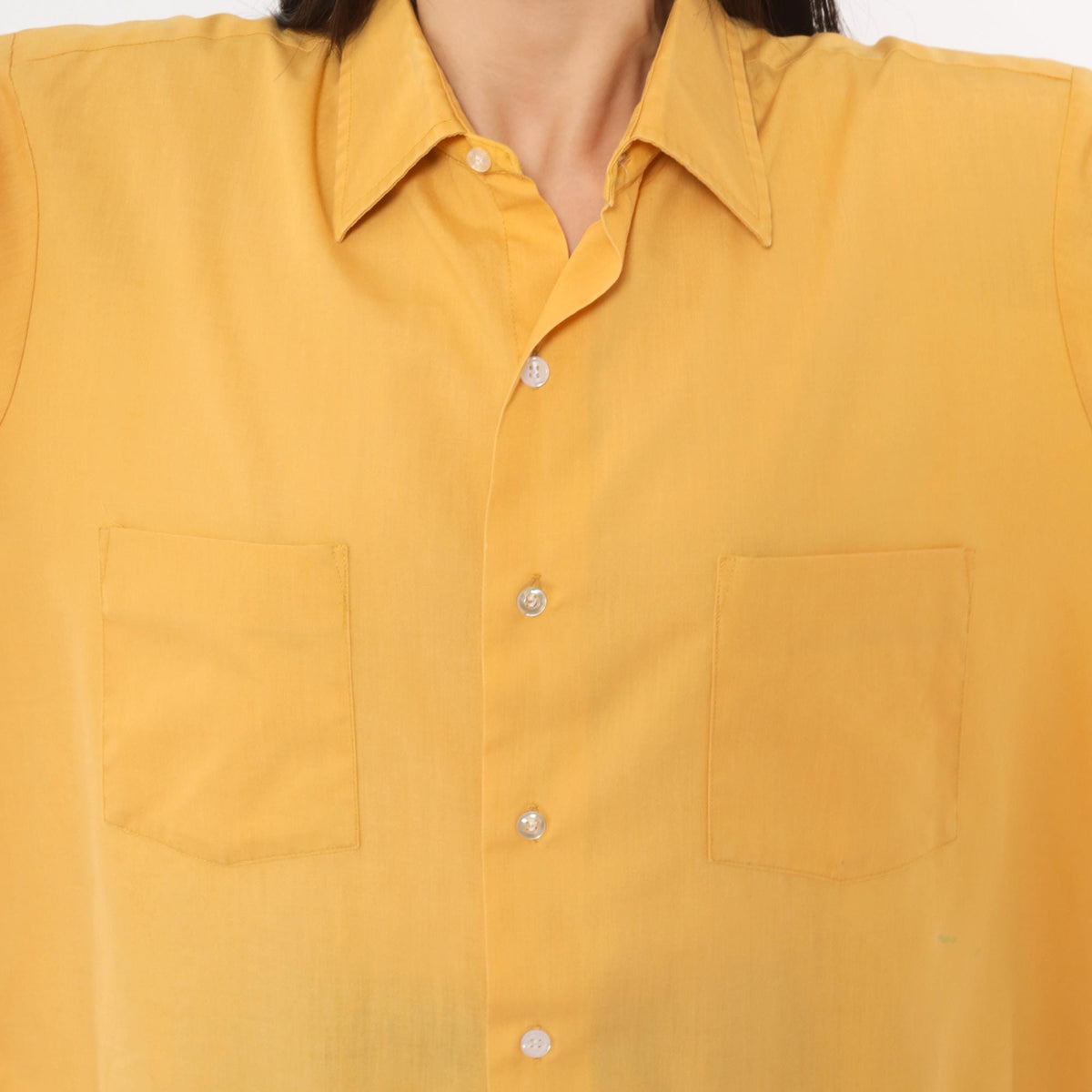 70s Arrow Belmont Club Mustard Yellow Button Up Shirt Extra Large XL