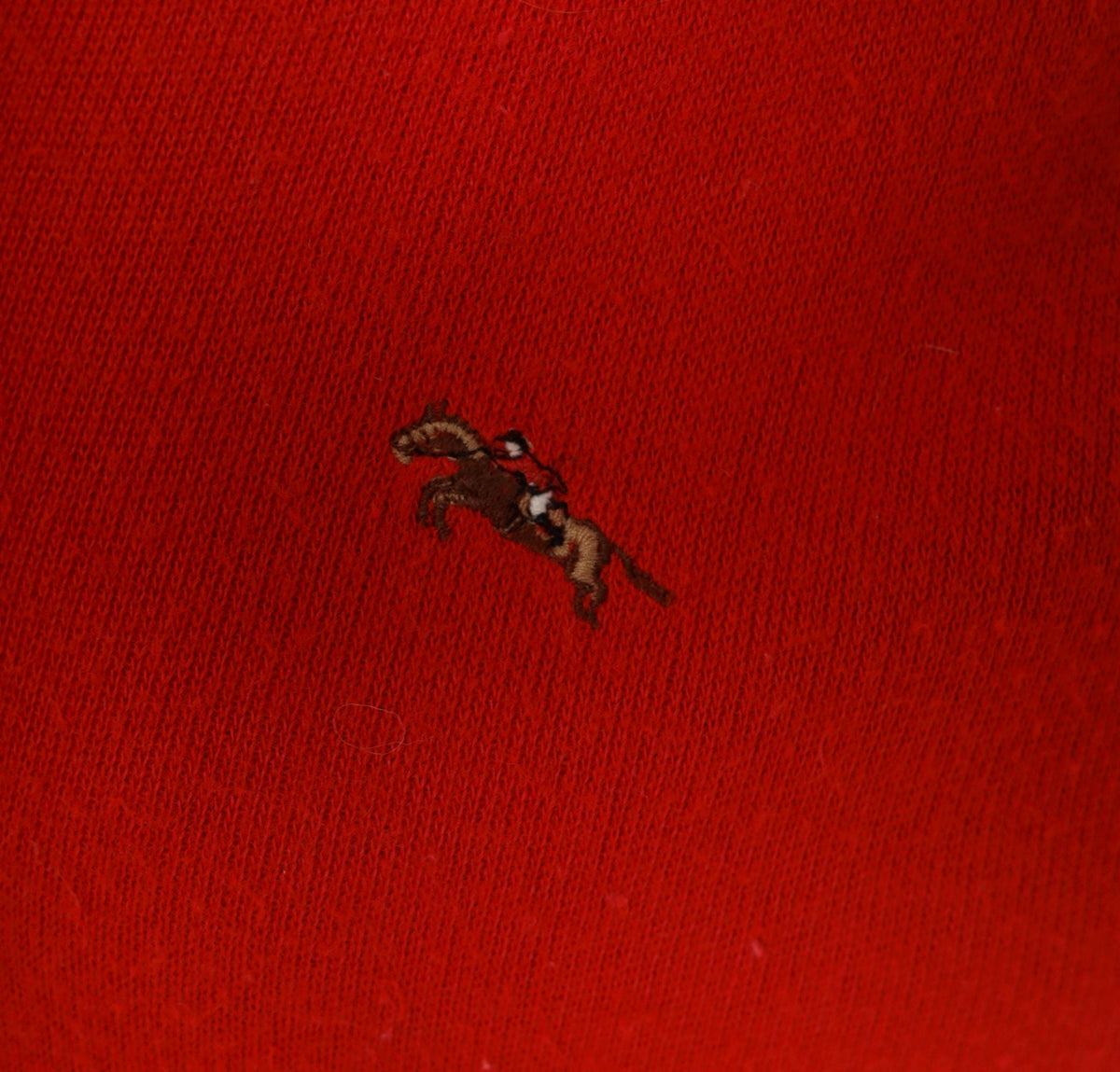 80s Steeplechase Red V-Neck Sweater Embroidered Horse Equestrian Knit Large