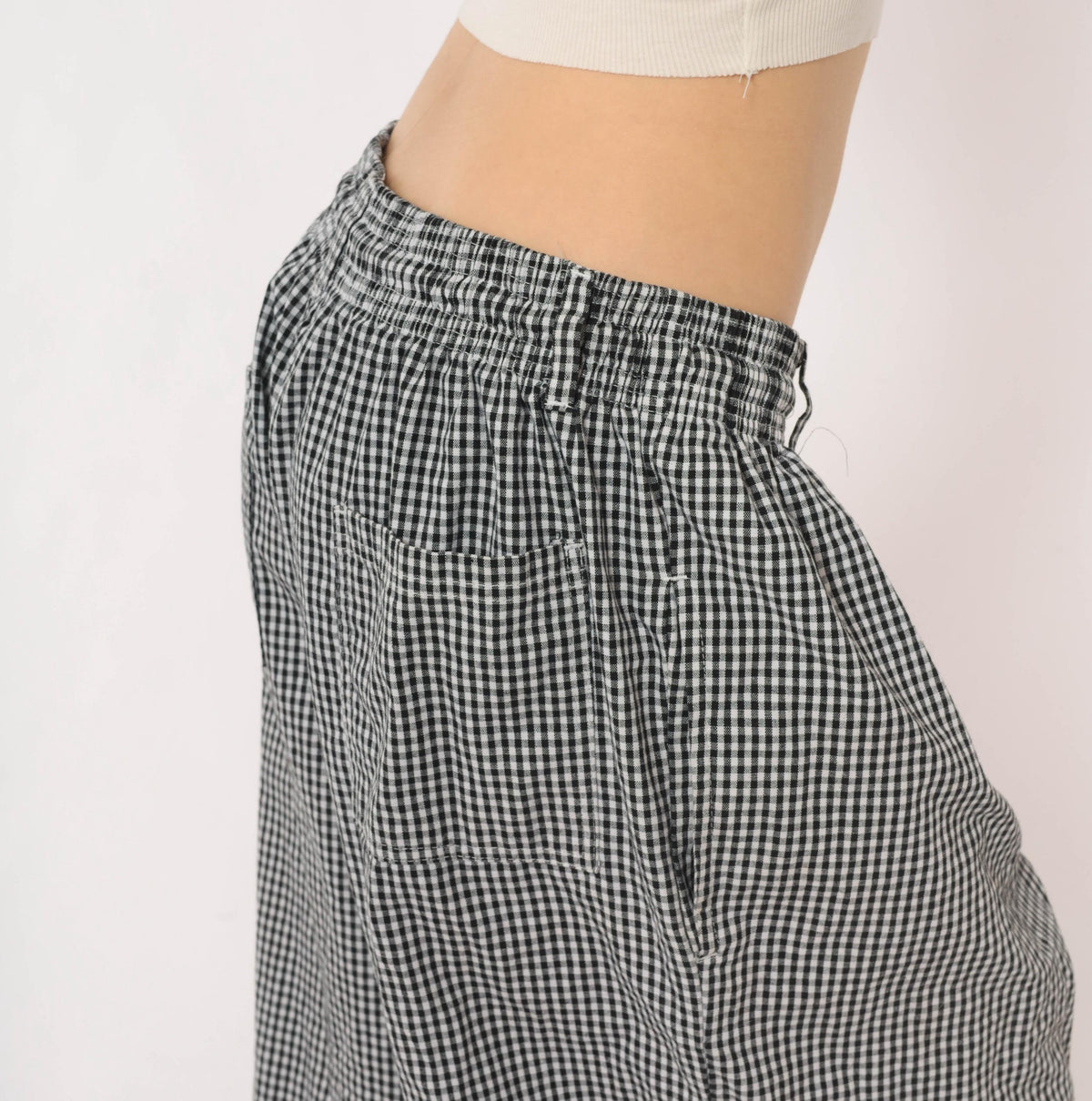 90s Newchef Fashions Black White Gingham Chef Pants Cotton Large L