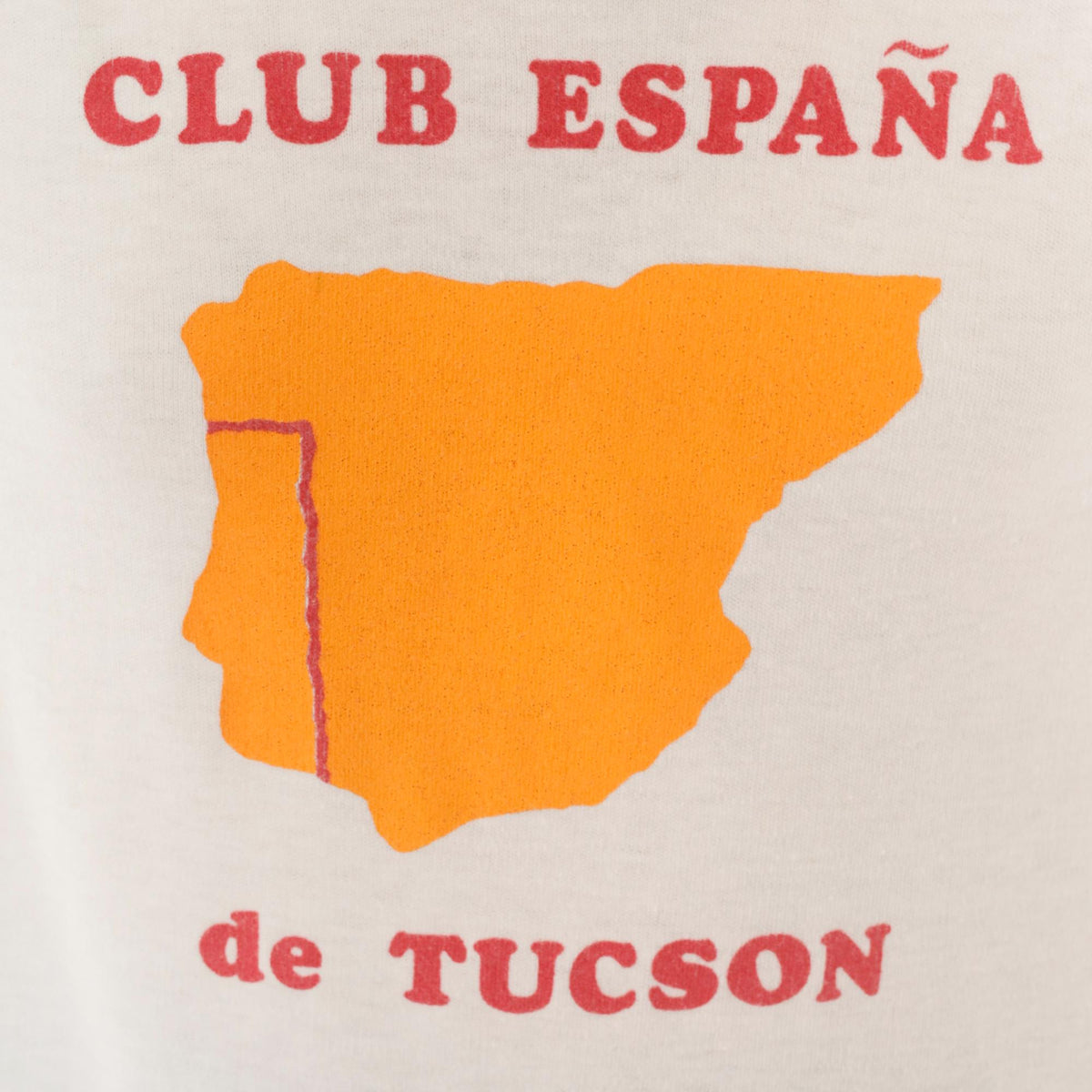 80s Club España Tucson Souvenir Tee White V-Neck Spain Map Print Large