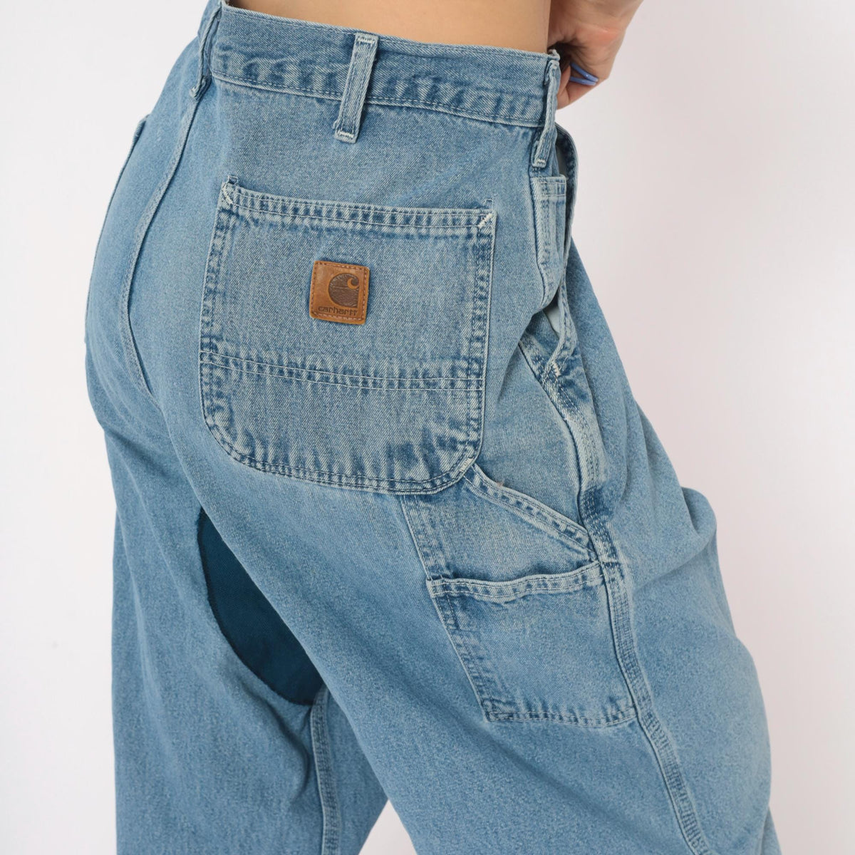 Carhartt Carpenter Jeans Y2K Light Wash Denim Straight Leg Hammer Loop 38x34