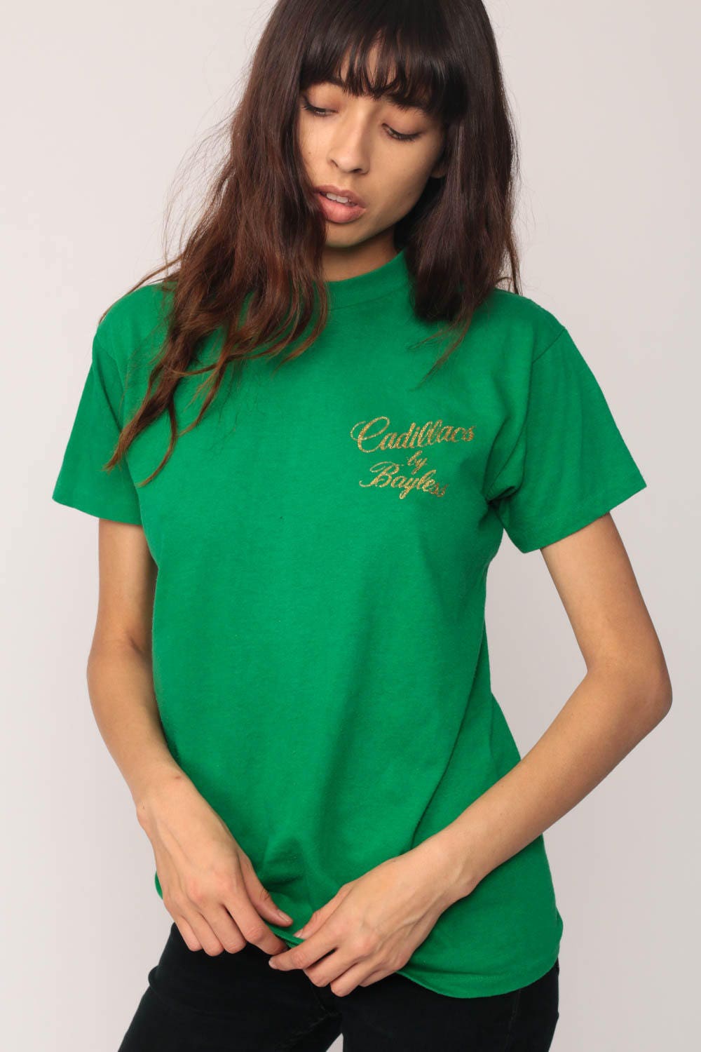 80s Cadillacs by Bayless Graphic T-Shirt Green Classic Cars Small