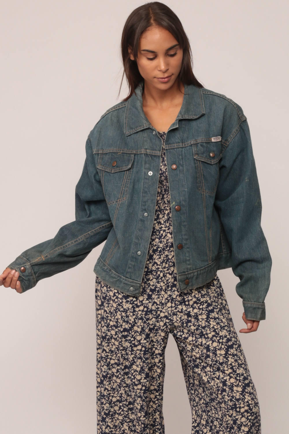 60s Gauchos Denim Jacket Blue Jean Trucker Unisex Medium
