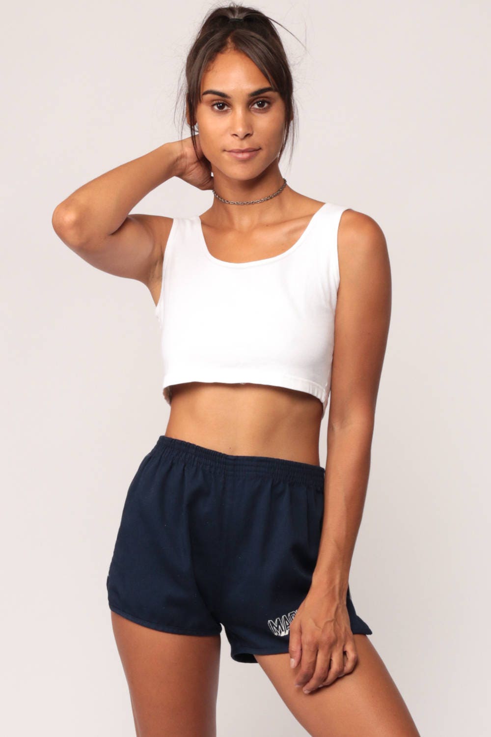 Champion Maryland Running Shorts 80s Navy High Waist Small Medium