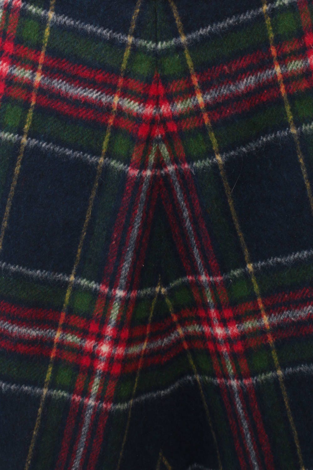 70s Plaid Mini Skirt High Waisted Knit Red Blue White Tartan Medium