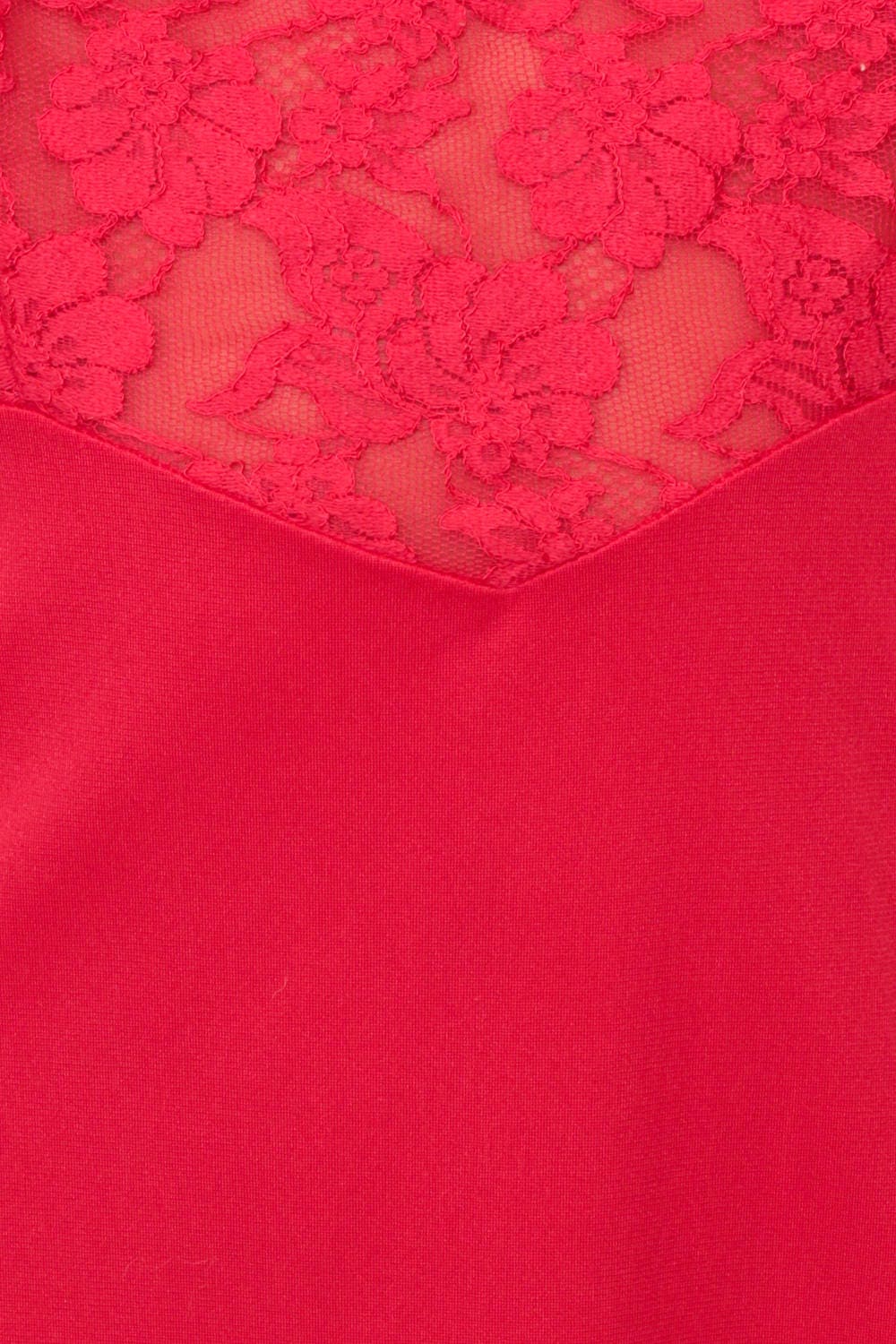70s Red Lace Slip Dress Mini Nightgown Spaghetti Strap Extra Small