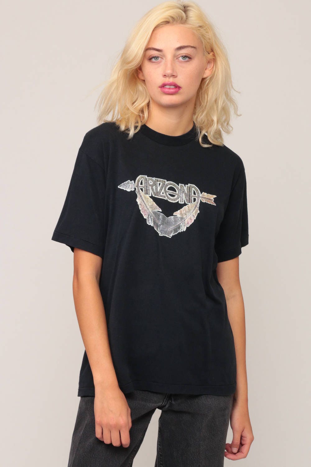 80s Arizona Arrow Travel Graphic T-Shirt Cotton Unisex Large