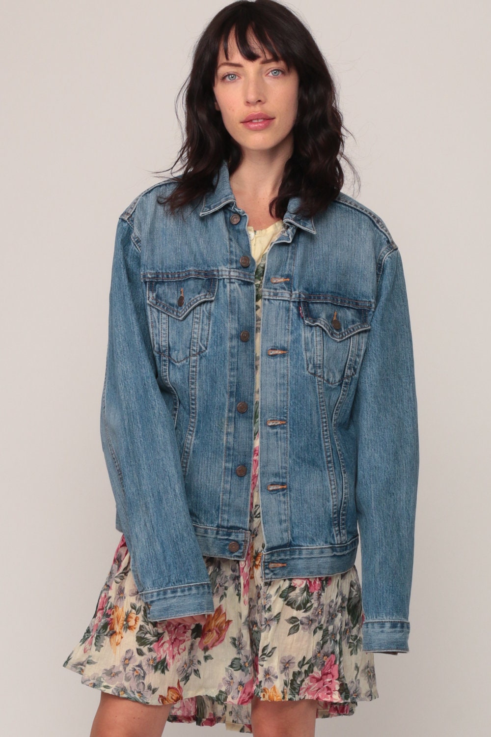 90s Levi's Denim Jacket Blue Jean Trucker Large