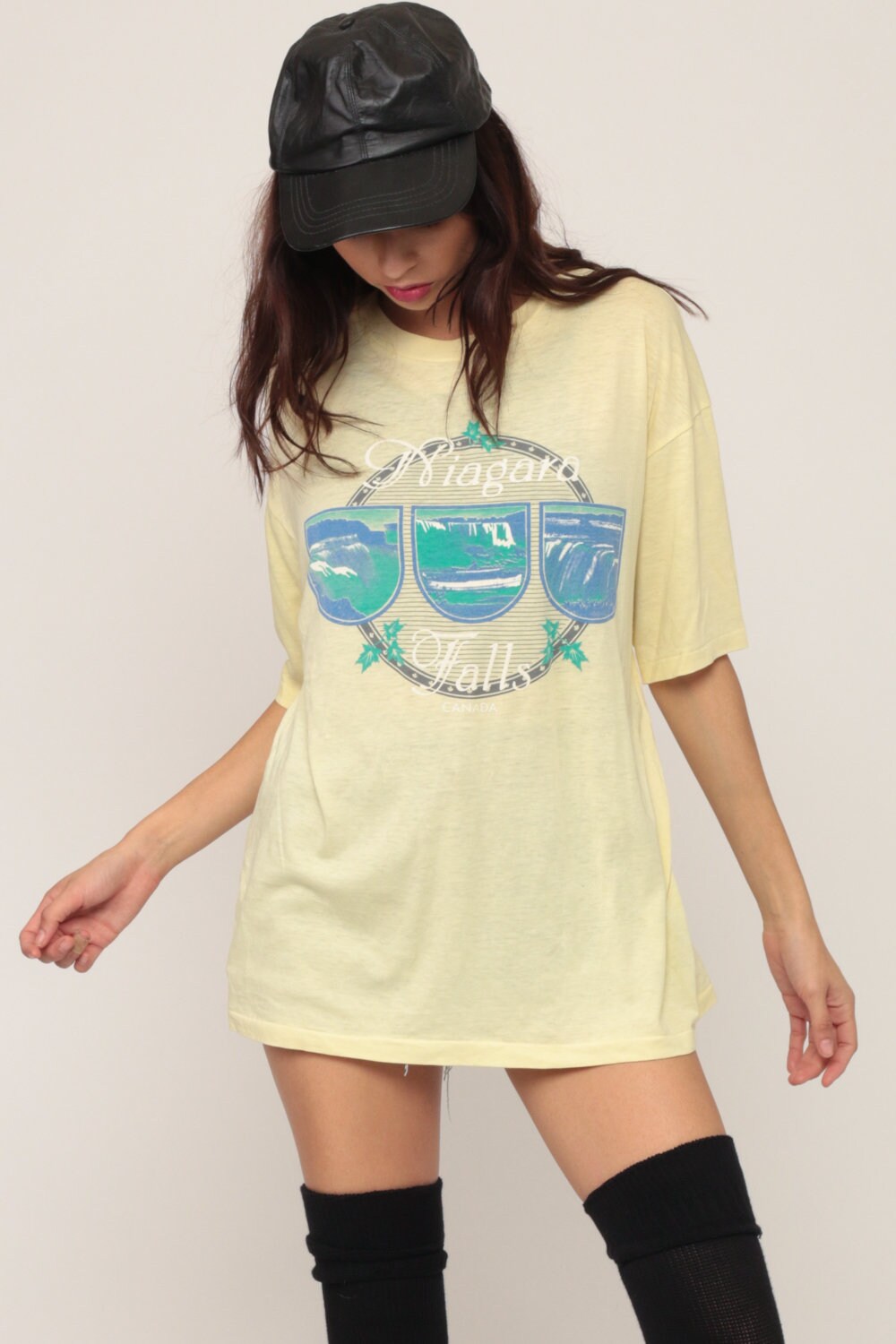 80s Niagara Falls Canada Burnout Graphic T-Shirt White Unisex Extra Large