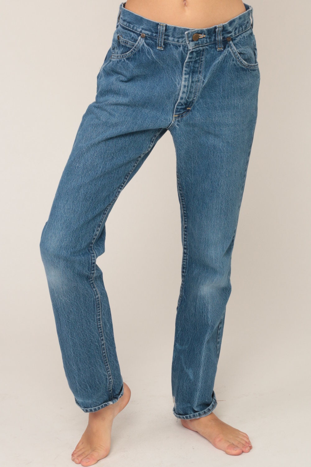 Lee High Waist Straight Leg Blue Denim Jeans 80s 90s Medium 10