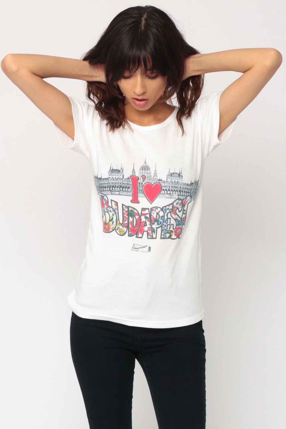 80s I Heart Budapest Graphic T-Shirt Travel Tee Small