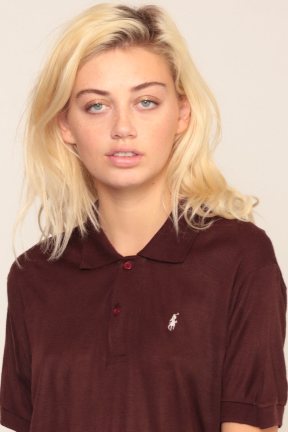 80s Ralph Lauren Polo Shirt Brown Cotton Button-Up Short Sleeve Extra Large XXL