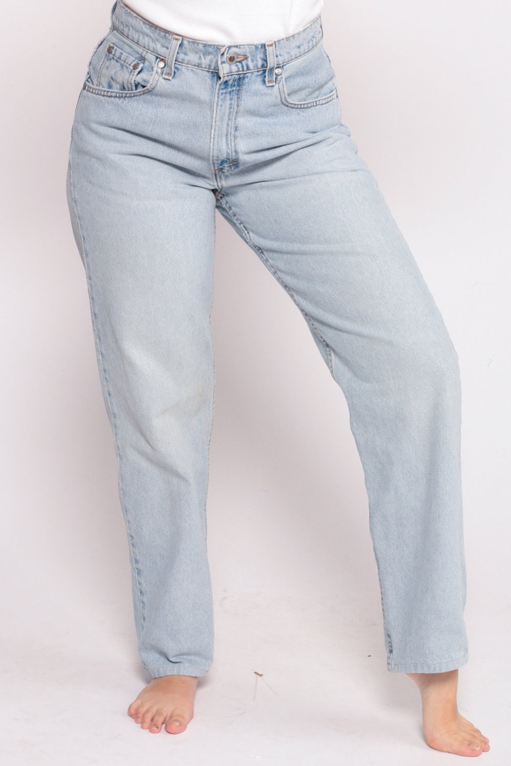 Levis Silvertab High Waist Mom Jeans Light Blue Denim 90s Medium 10
